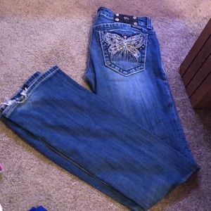 Miss Me Boot Cut Butterfly Jeans
